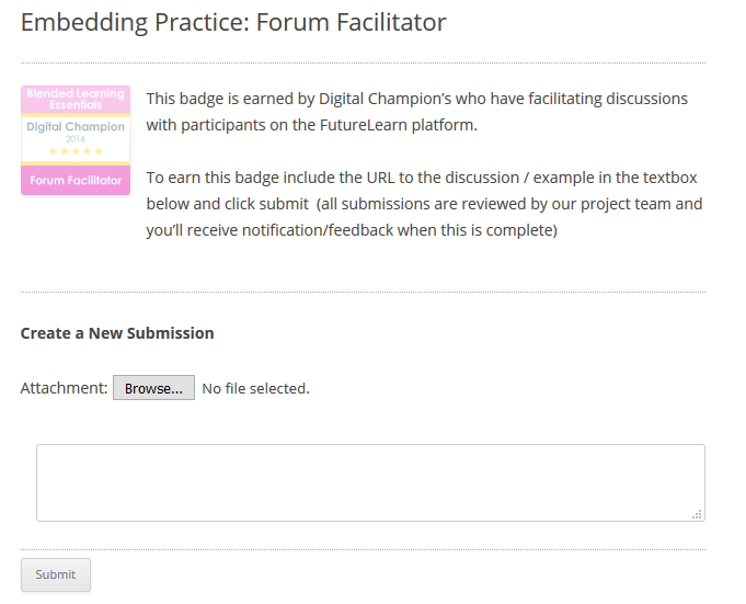 In this example you are asked to provide a link to a discussion on the FurtureLearn site.